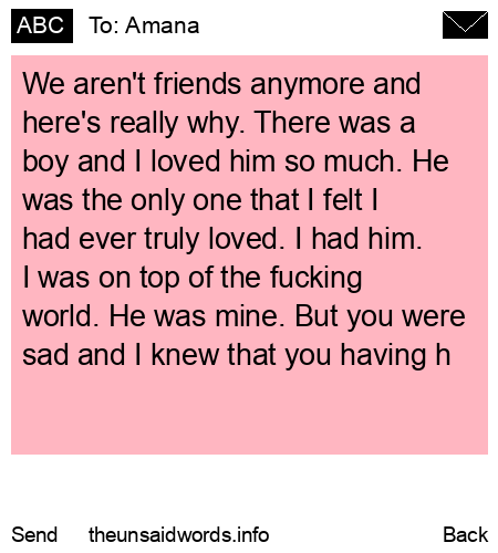 unsent message to Amana