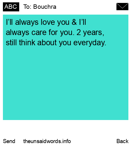 unsent message to Bouchra