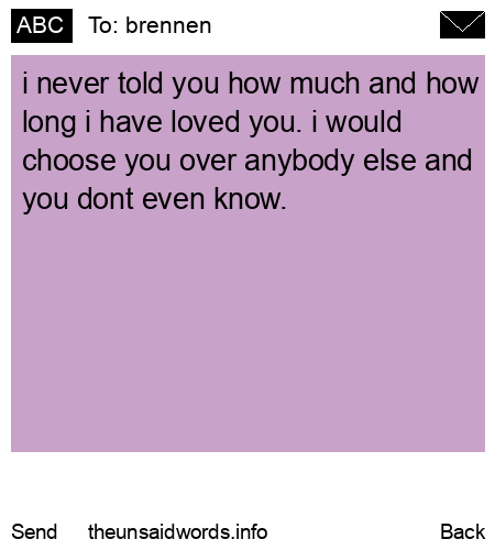 unsent message to brennen
