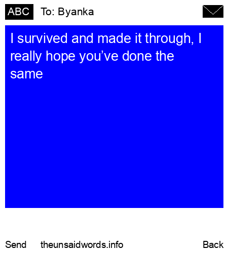 unsent message to Byanka