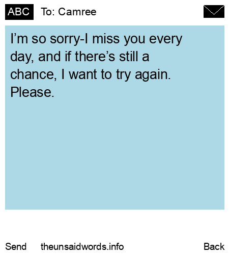 unsent message to Camree