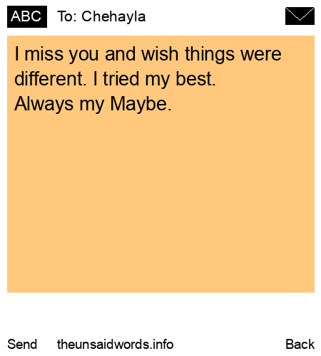 unsent message to Chehayla