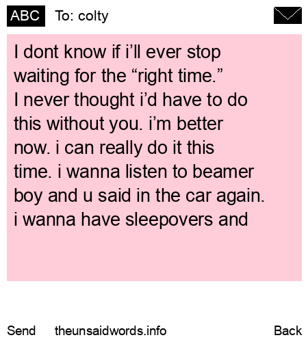unsent message to colty