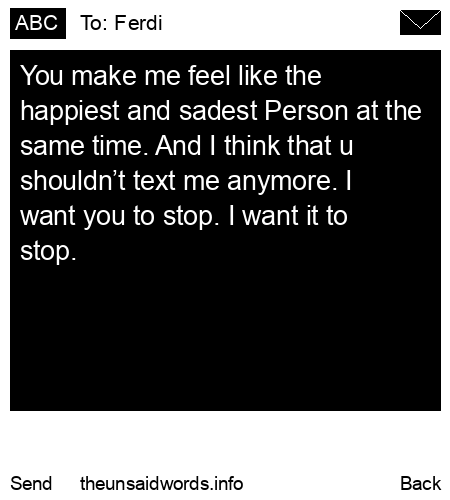 unsent message to Ferdi
