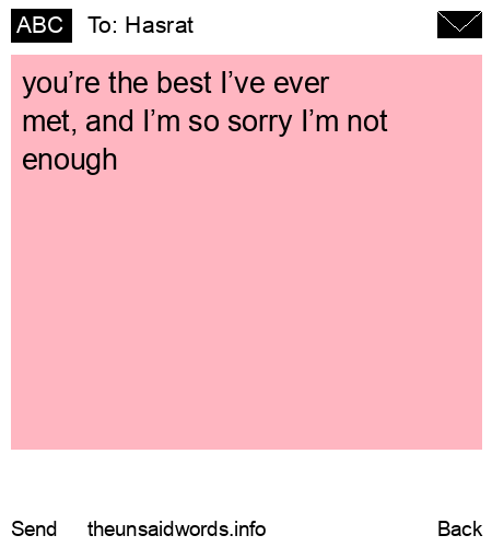 unsent message to Hasrat