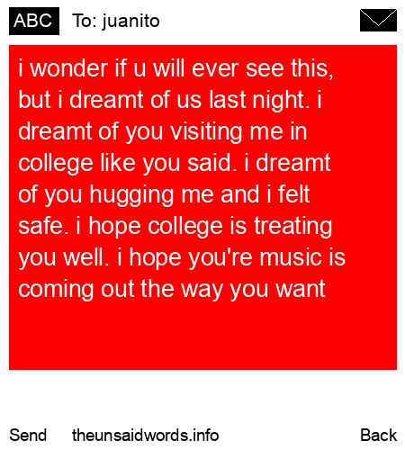 unsent message to juanito