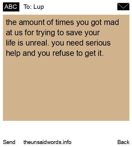 unsent message to Lup