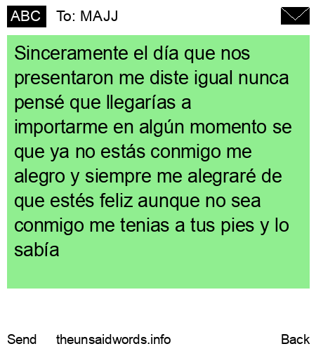 unsent message to MAJJ