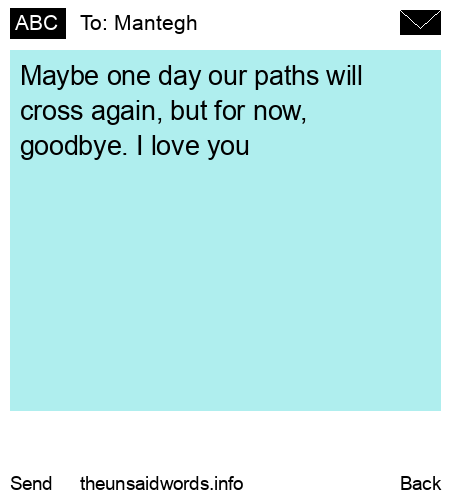unsent message to Mantegh