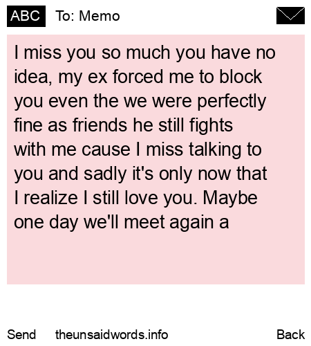 unsent message to Memo