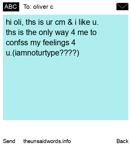 unsent message to oliver c