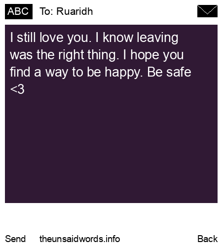 unsent message to Ruaridh