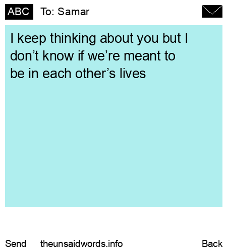 unsent message to Samar