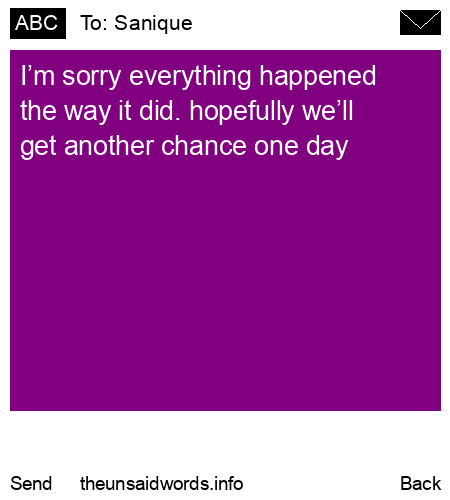 unsent message to Sanique