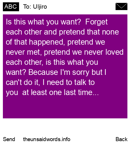 unsent message to Uljiro