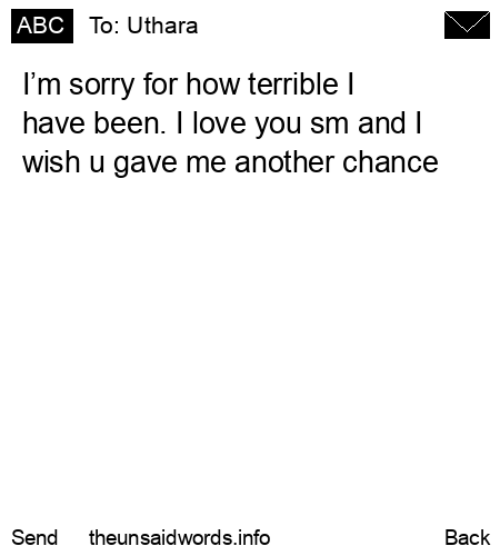 unsent message to Uthara