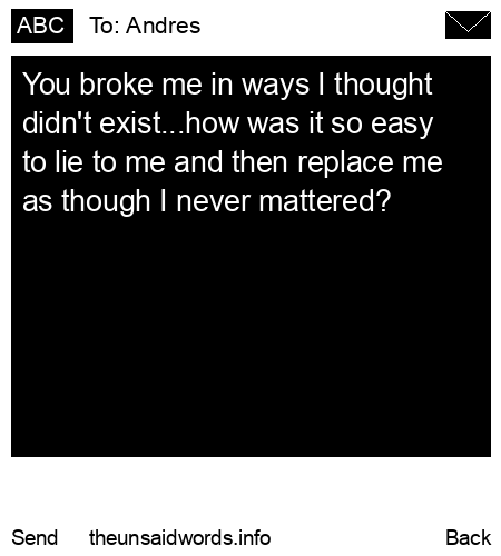 unsent message to Andres