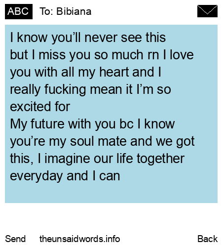 unsent message to Bibiana