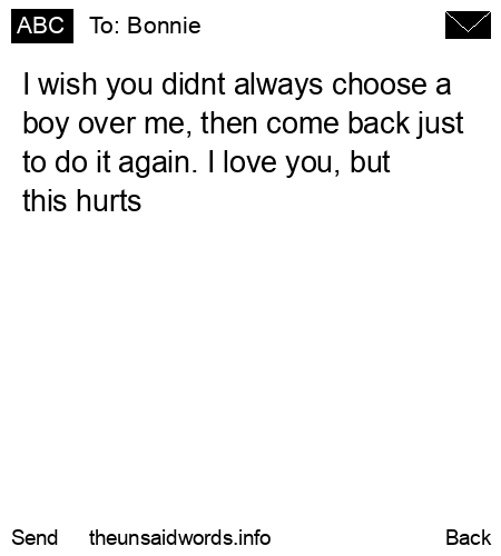 unsent message to Bonnie