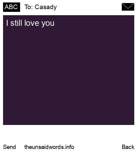 unsent message to Casady