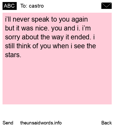 unsent message to castro