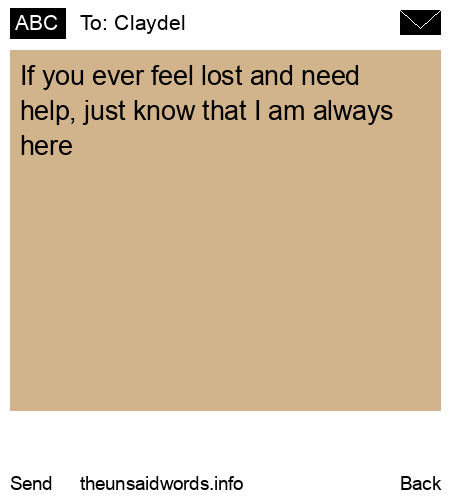 unsent message to Claydel