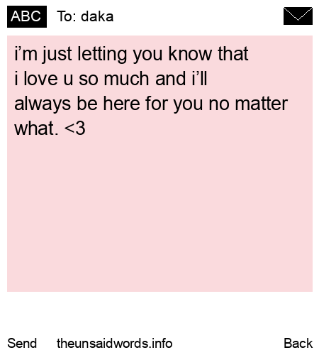 unsent message to daka