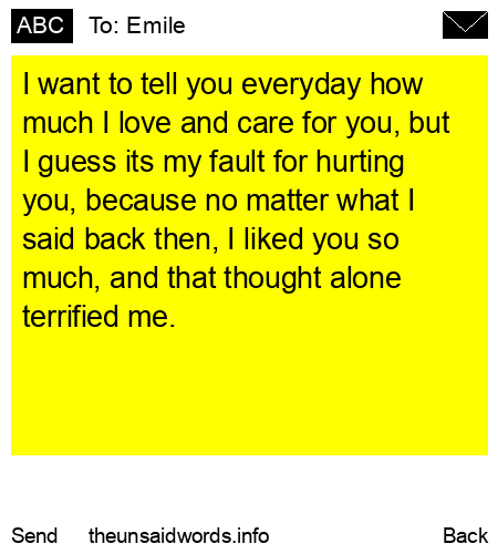 unsent message to Emile