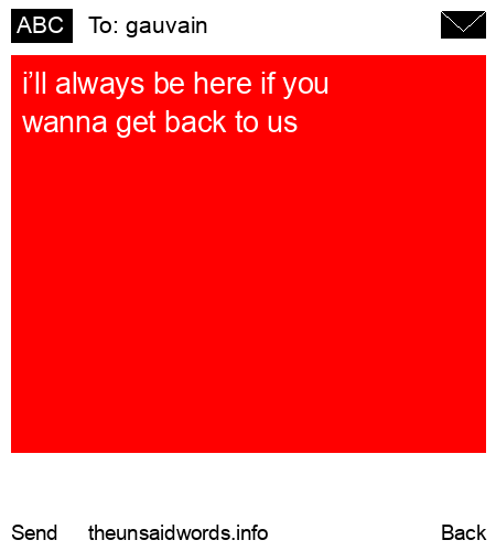 unsent message to gauvain