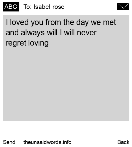 unsent message to Isabel-rose