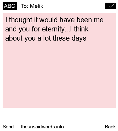 unsent message to Melik 