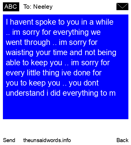 unsent message to Neeley