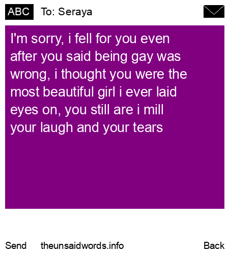 unsent message to Seraya