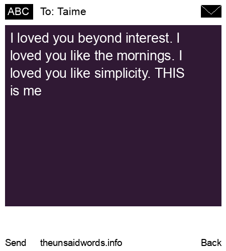 unsent message to Taime