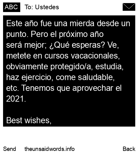 unsent message to Ustedes