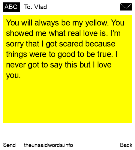 unsent message to Vlad