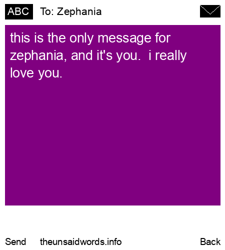 unsent message to Zephania