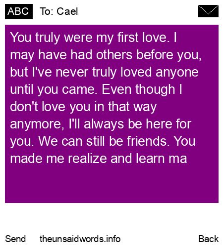 unsent message to Cael