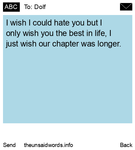 unsent message to Dolf 