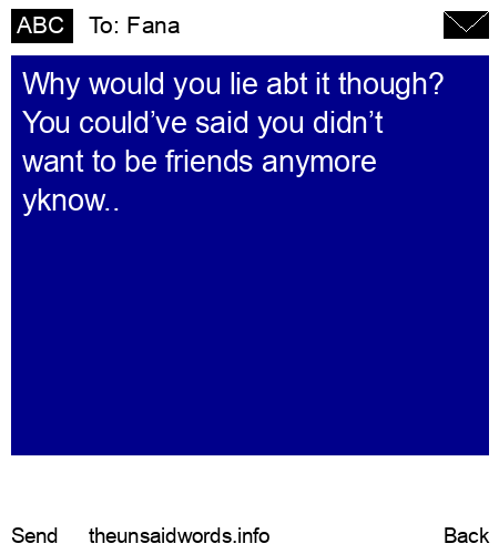 unsent message to Fana
