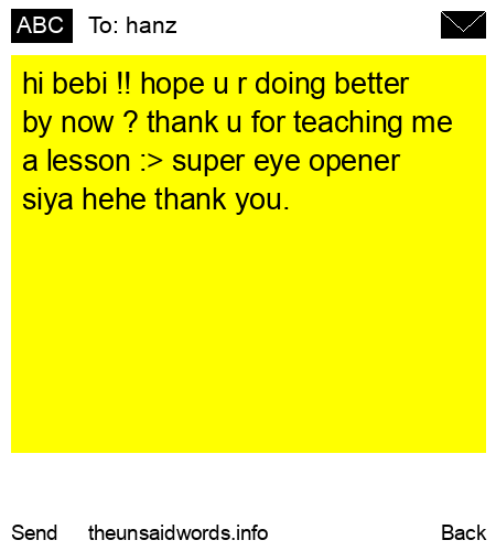 unsent message to hanz
