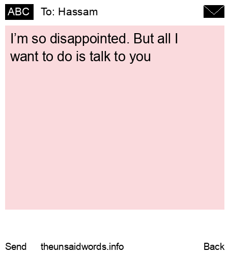 unsent message to Hassam