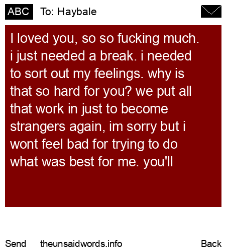 unsent message to Haybale