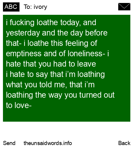 unsent message to ivory