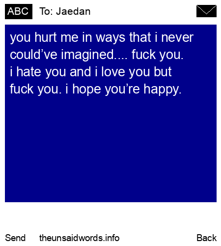 unsent message to Jaedan