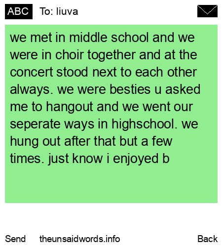 unsent message to liuva