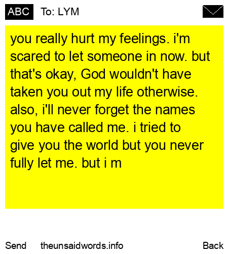 unsent message to LYM