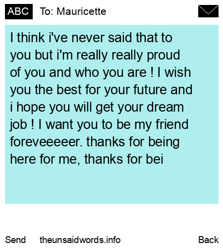 unsent message to Mauricette