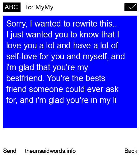 unsent message to MyMy