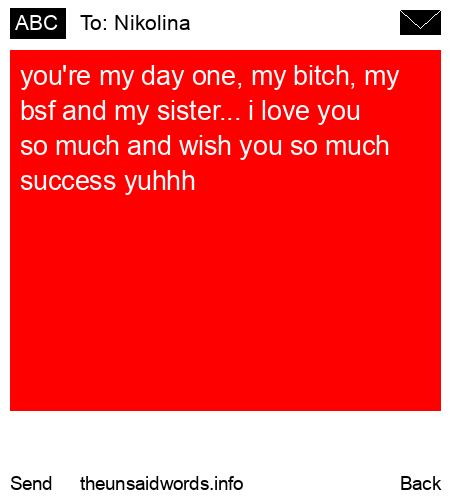 unsent message to Nikolina